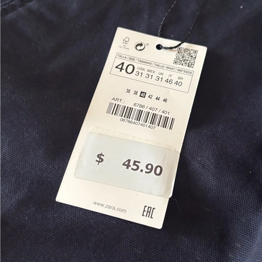 Zara Navy Cargo Shorts for Men